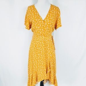 Yellow Floral Print Dress